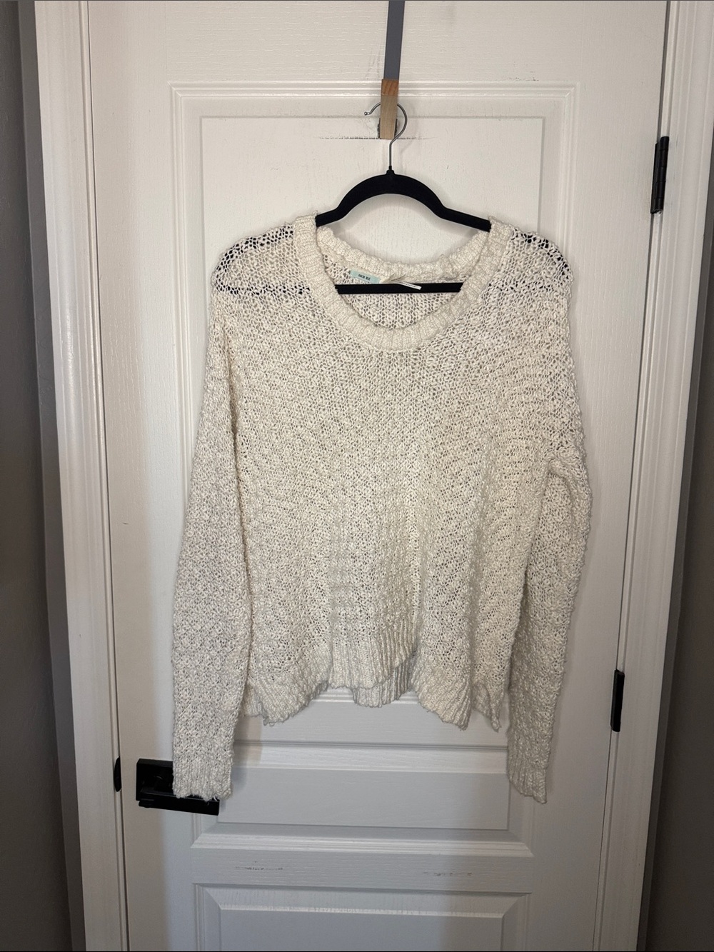 Kimchi Blue Cream Open-Knit Scoop Neck Sweater